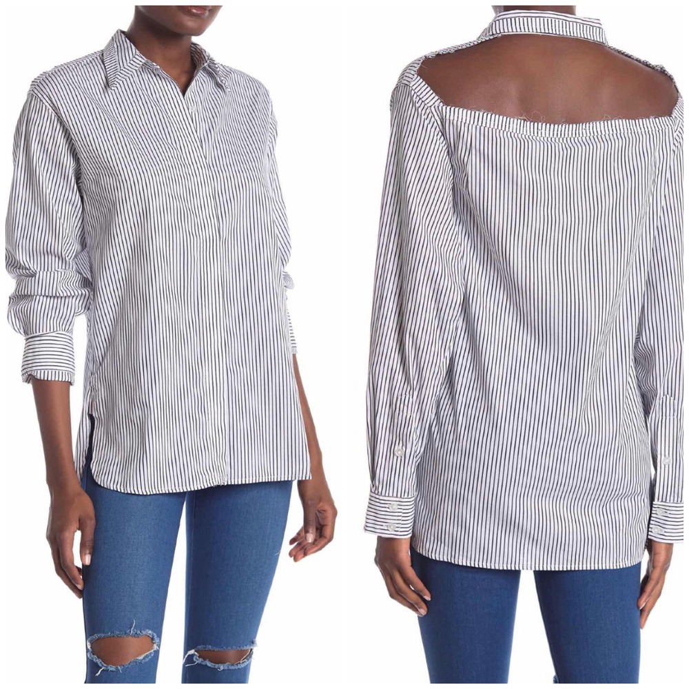 Kendall + Kylie Deconstructed Button Down Poplin